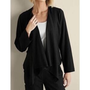 Soft Surroundings Women's Alicante Linen Blend Topper Sz L New Black cardigan 89
